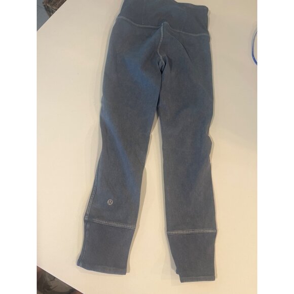 Lululemon Blue High-Waisted Ribbed Ankle Leggings Size 2 - Picture 5 of 6